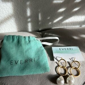 Every Gold and Pearl Double Hoop Earrings